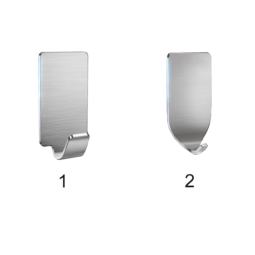 

4pcs Towel Robe Hooks Key Bag Wall Hanger Hats Stainless Steel Adhesive