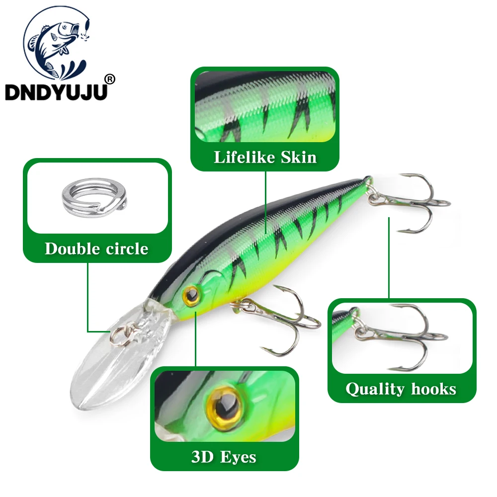 

DNDYUJU 1Pcs 11cm/10.5g Professional Fishing Lures Minnow Artificial Baits Hot Model Crankbaits Penceil Bait Popper Tackles