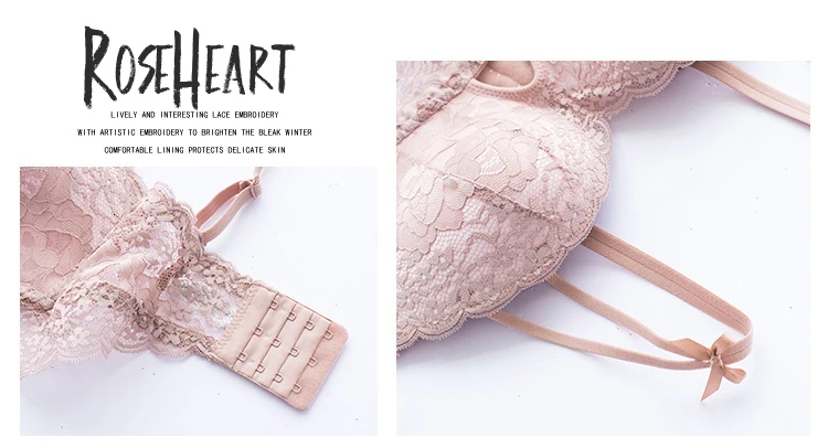 Roseheart, новинка, женское модное сексуальное белье, зеленый, розовый, с вырезами, кружевной бюстгальтер, наборы, без косточек, мягкие хлопковые трусики, беспроводное нижнее белье