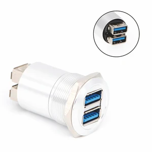 Разъем USB 25 мм металлический разъем USBразъем USB 2x USB3.0 FEMALE A - FEMALE A
