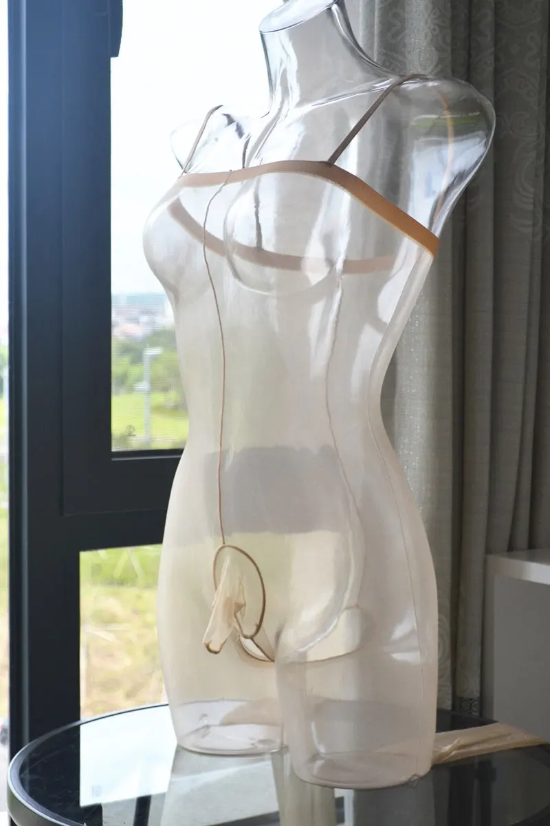 Сексуальное для мужчин Кольцо на пенис прозрачное блестящее боди с открытой