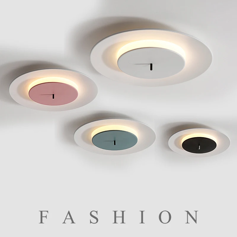 Luces de techo LED de macarr&oacute;n para habitaci&oacute;n de ni&ntilde;os, l&aacute;mparas de techo de hierro acr&iacute;lico para dormitorio n&oacute;rdico, accesorios de iluminaci&oacute;n para pasillo de 90-260V-0