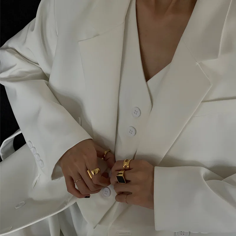 

Autumn women's jacket stylish coat and loose style vintage double breasted suit