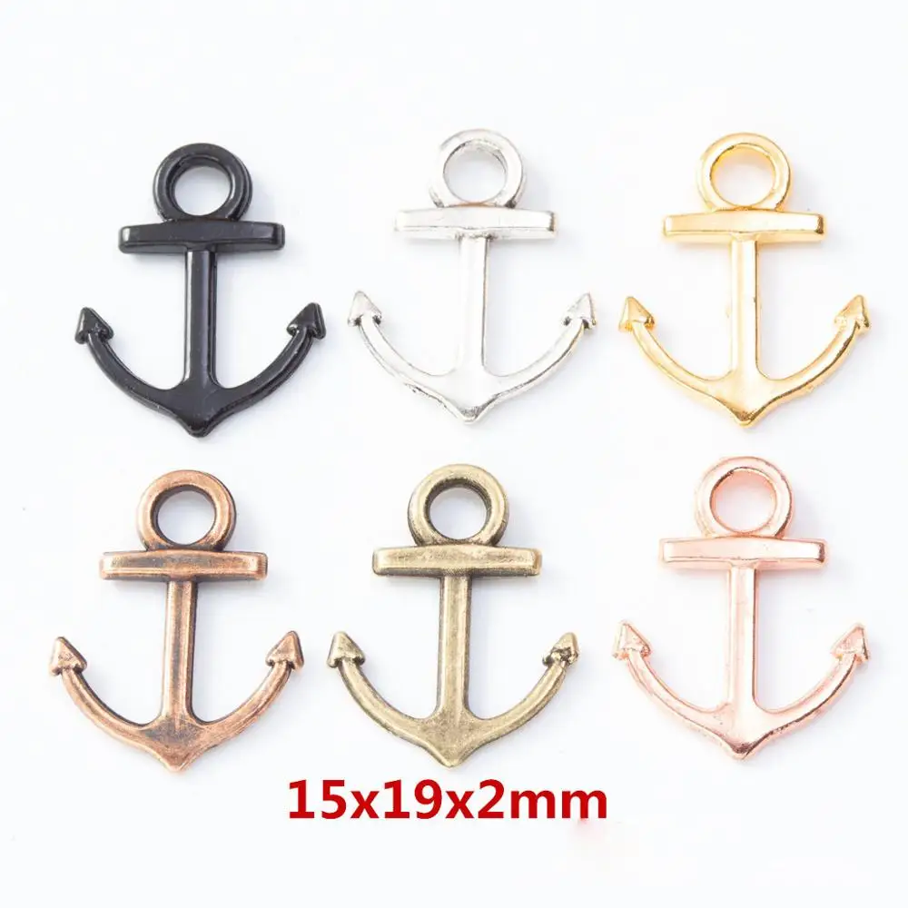 20pcs/lot Five color Metal Boat anchor charm Retro Immemorial style Boat anchor Pendant Bracelet Key chain DIY Hanfmade jewelry