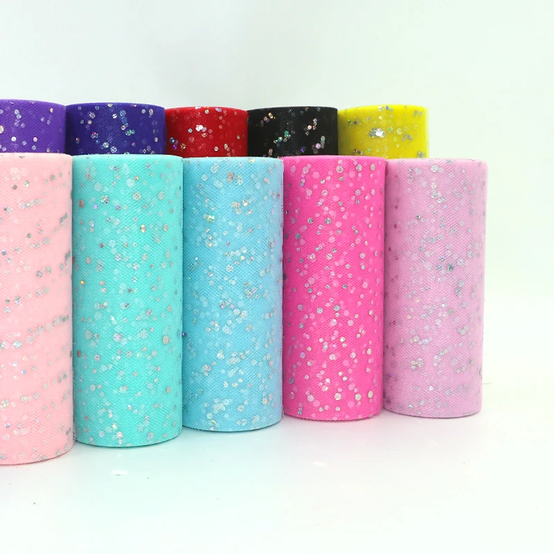 Glitter Sequin Tulle Roll 15cm*22m Spool Tutu skirt Wedding Decoration Organza Laser DIY Birthday Party Supplies | Дом и сад