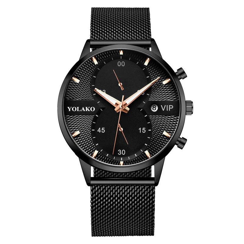 Роскошные часы новинка 2021 с календарем Pop Yolako для мужчин модные деловые кварцевые