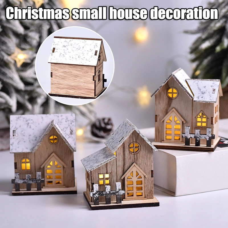 

Рождественский деревянный дом, светодиодные светящиеся украшения для дома, центральные части стола для домашнего декора NOV99