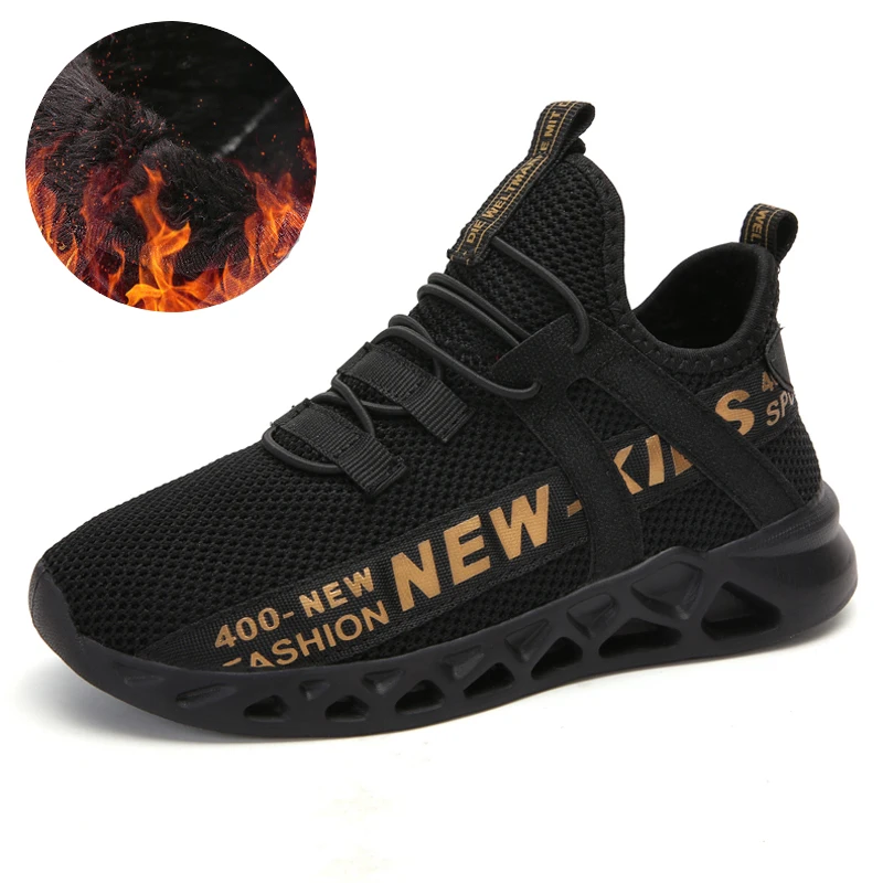 black fur Детские кроссовки для бега; летняя детская спортивная обувь; Tenis Infantil; корзина для обуви для мальчиков; легкая дышащая обувь для девочек; Chaussure Enfant - Цвет: black fur
