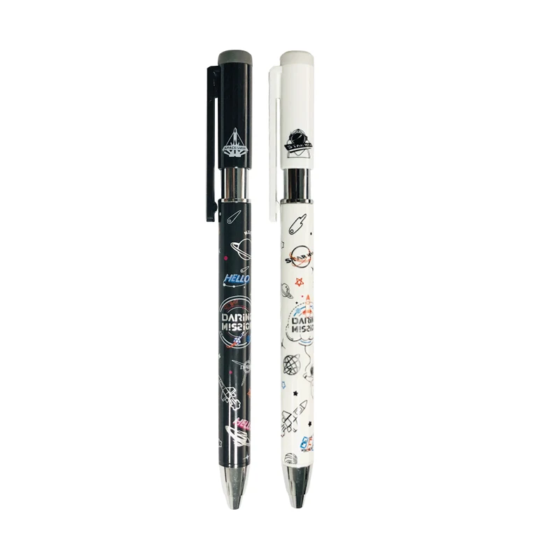 

12pcs/lot Office School Supplies Cute Hello ! Astronaut Gel Pen Roller Pen 0.38mm Black Pens, Pencils & Writing Gifts