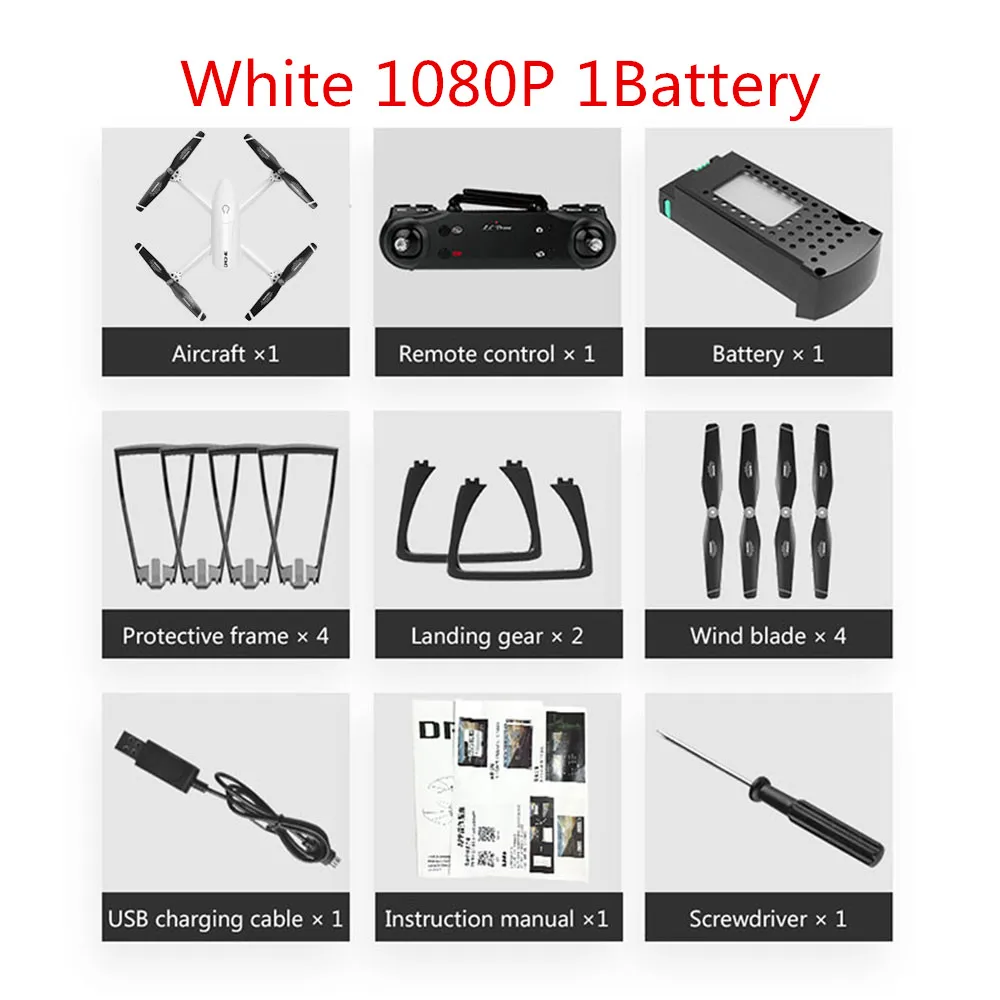 1080P White SG106 Радиоуправляемый Дрон оптический поток 4K 1080P HD двойной Camer жесты Фото Видео высота Удержание Wi-Fi FPV селфи игрушечный Квадрокоптер для детей - Цвет: 1080P White