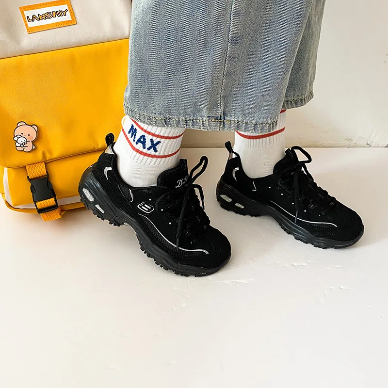 

Women's Sneakers Shoes Lace Up Thick Platform Casual Shoes Woman Leather Comfort Lady Walking Footwear Fashion Female Spring New