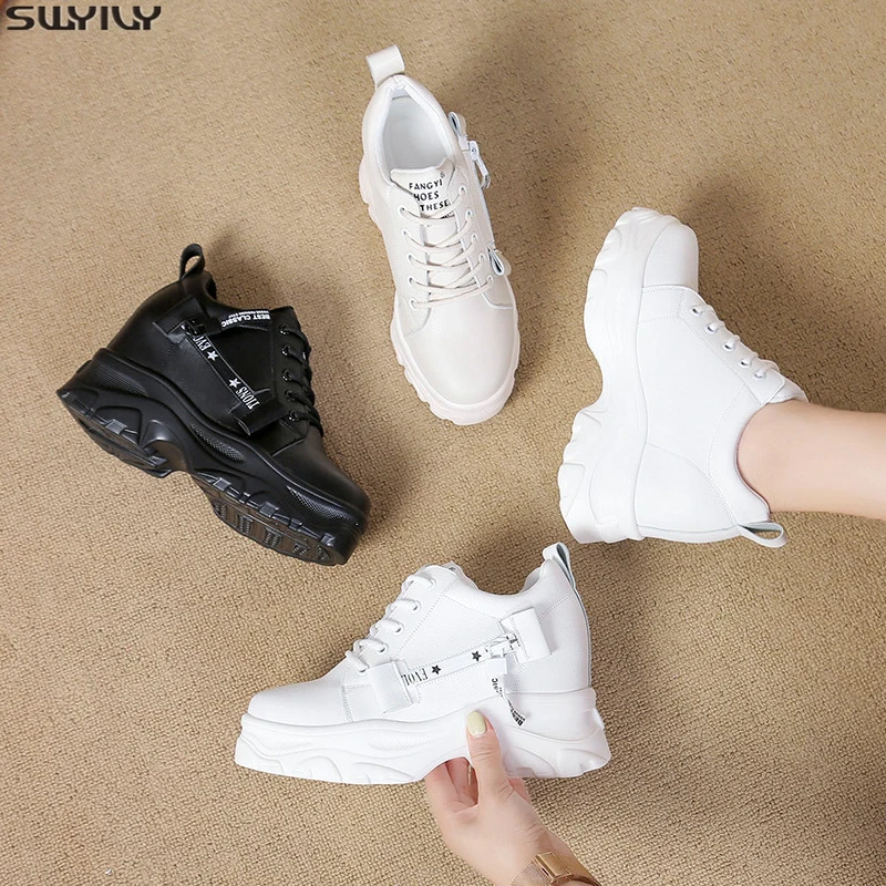 Женские кроссовки на платформе SWYIVY из искусственной кожи женские весенние туфли