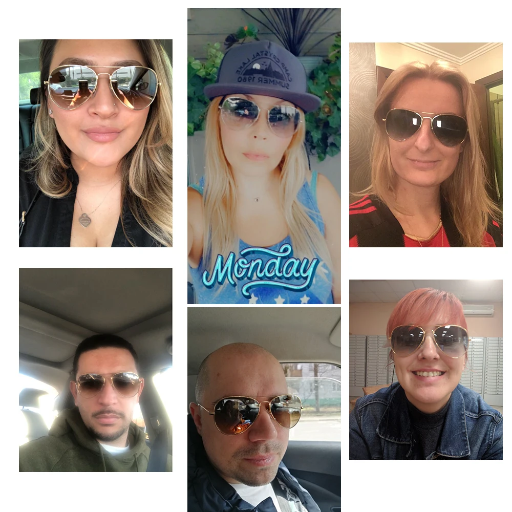 

Classic 3025 pilot sunglasses for women men crystal glass mirror lens brown gradient oculos de sol UV400 protection