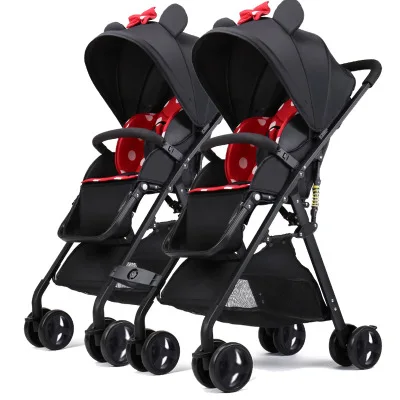 Baby stroller can sit and lie super lightweight folding portable baby high landscape pocket umbrella cart children twin stroller