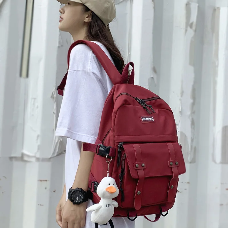 Водонепроницаемый нейлоновый женский рюкзак DIFA школьный ранец с ремнем и