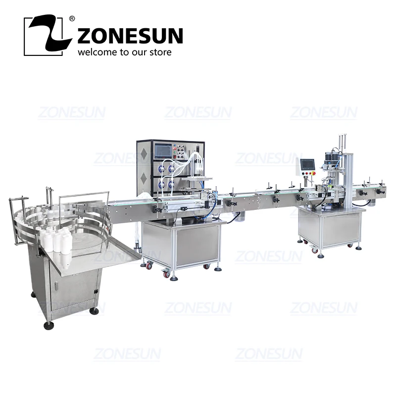 Автоматическая линия ZONESUN для упаковки и наполнения бутылок вращающаяся машина