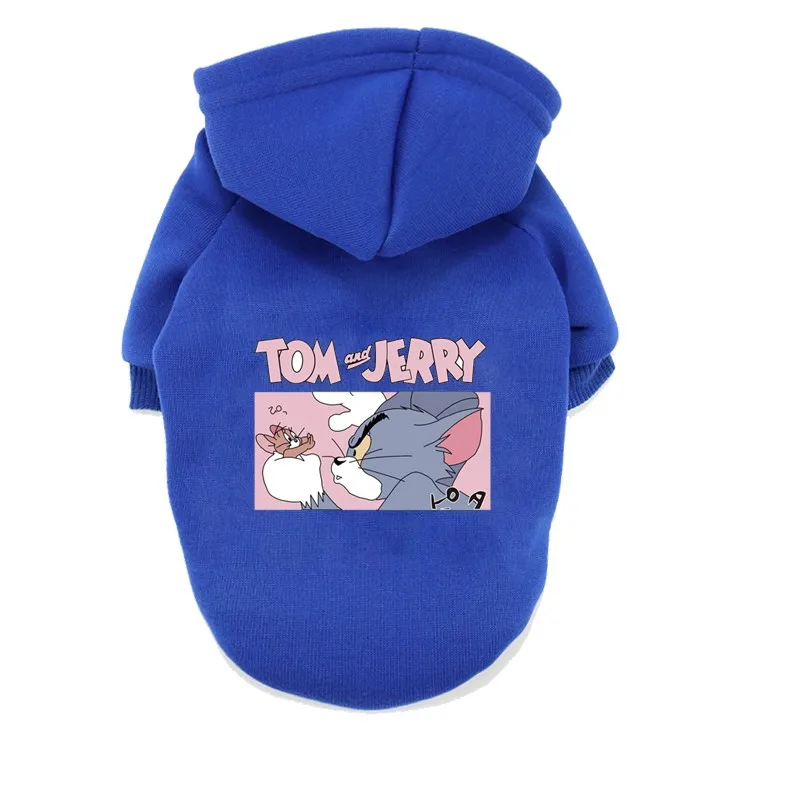 2020 Одежда для собак с мультяшным принтом зимняя теплая Модная толстовка одежда