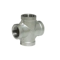 12 dn15 female bspt thread pipe fitting 4 way stainless steel ss304 cross type coupling pipe connector