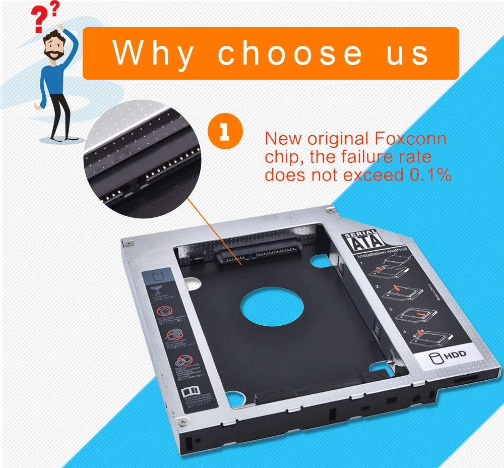 Tishric Алюминий Универсальный 12 7 мм SATA 3 0 HDD Caddy с светодиодный адаптер жесткого