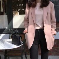 goohojio 2020 new pink chic blazer women long sleeve office ladies blazer autumn jackets outerwear single breasted coats women