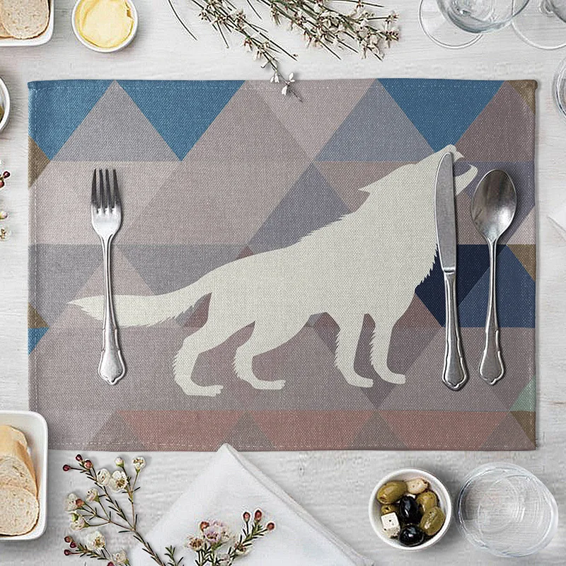 

Drink Coasters Animal Linen Table Mat Cute Cartoon Animal Pattern Placemats For Children Kids Kitchen Dining Place Mats Pads