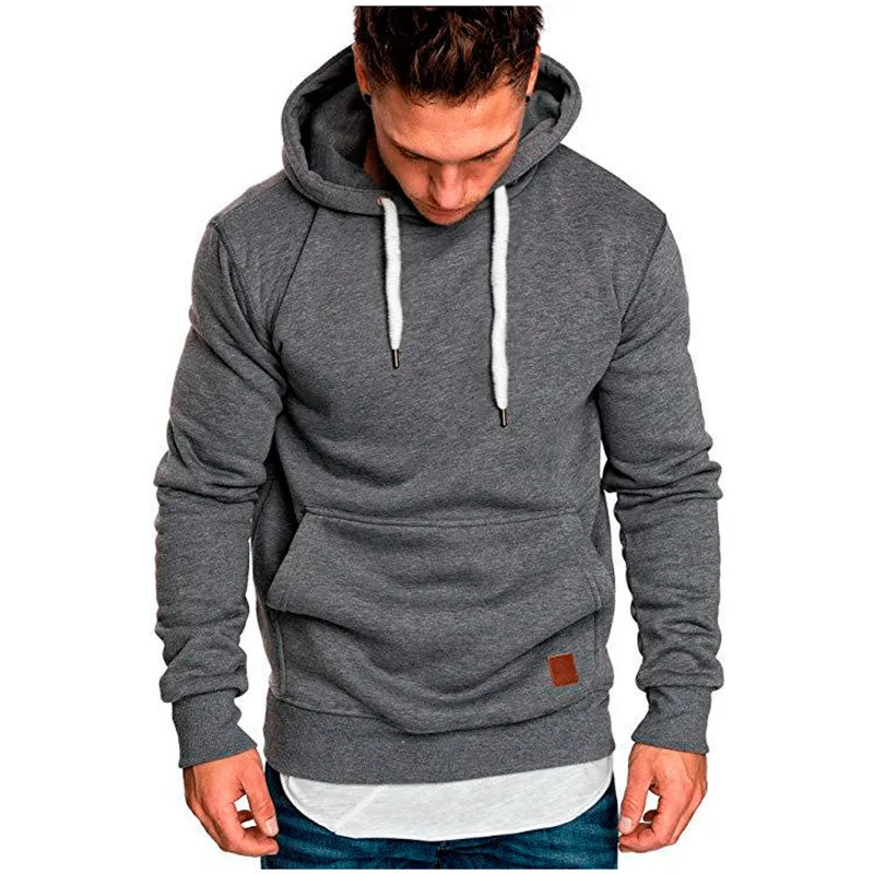 

Fitness Sweatshirt Men Autumn Solid Workout Hoodies Men