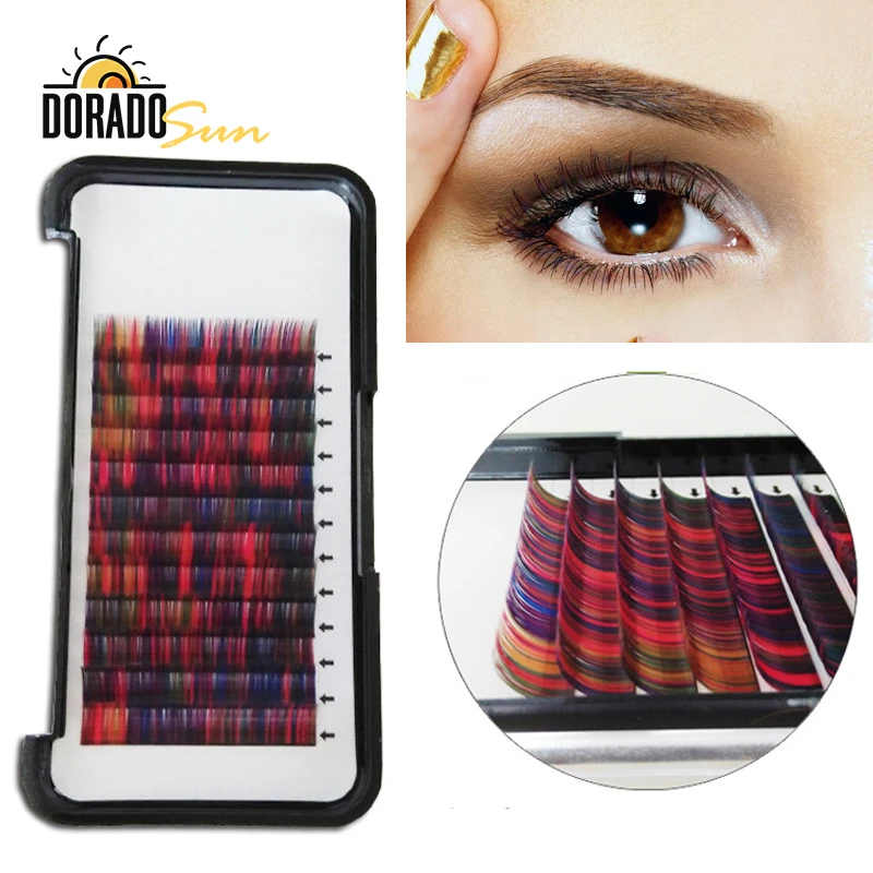 DORADOSUN искусственные норковые цветные накладные ресницы многоцветные для