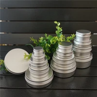 510152030506080100110150200g empty round portable aluminum box metal tin cans diy cream refillable silver jar tea pot