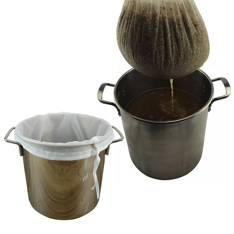 

Malt Boiling Wort Mash Strainer Tool Mesh Nylon Food Strainer Bag Nut Juice Filter 120 Mesh Beer Homebrew Filter Bag for Brewing