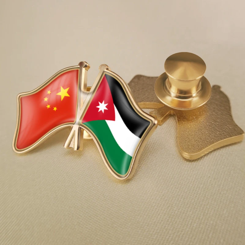 Китай и Джордан перекрестные двойные блестящие булавки броши значки - купить по