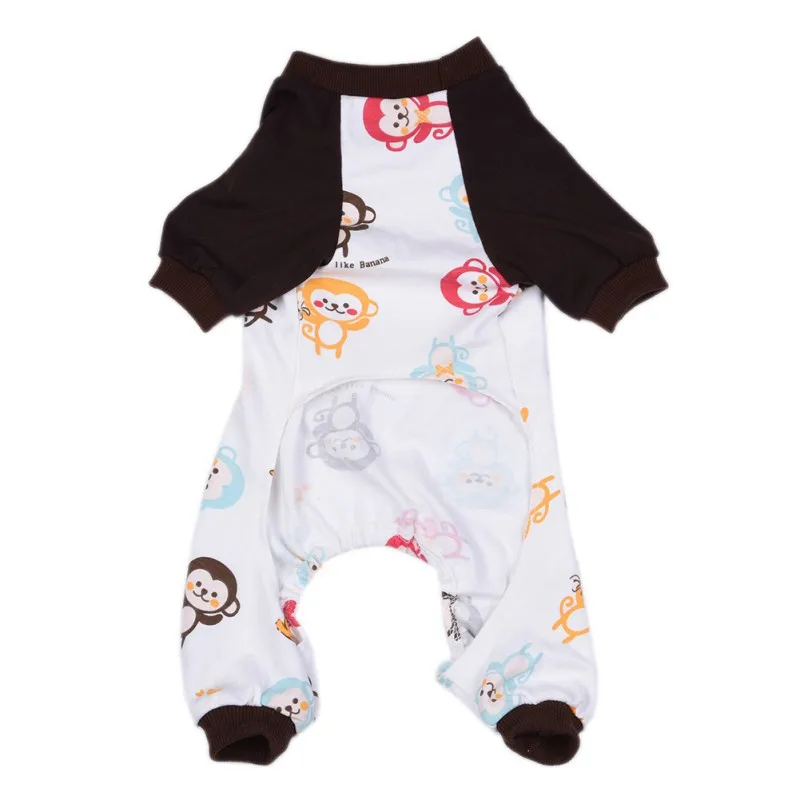 

Pet Pajamas 4 Legged Jumpsuit Cute Print Clothes Chihuahua Puppy Casual Costume Comfortable Cotton Outfit For Small Medium Dogs