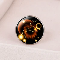 exquisite rings for women new fashion trend twelve constellations pattern glass inlaid adjustable opening metal unisex retro2019