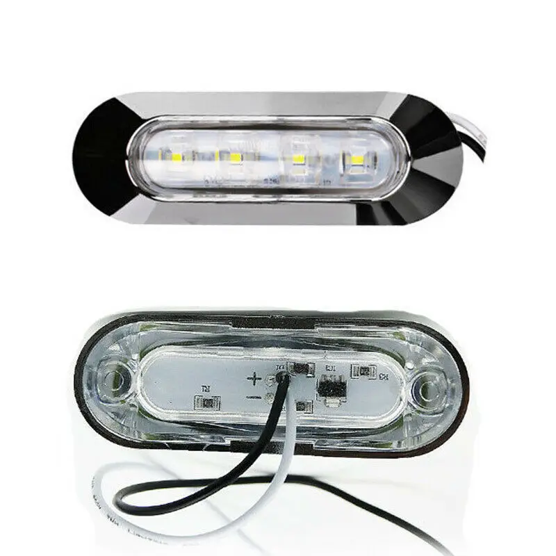 

10pcs Marker Lights White 3.8x1.3x0.78inch 4LED Sealed Lamps DC10V-30V