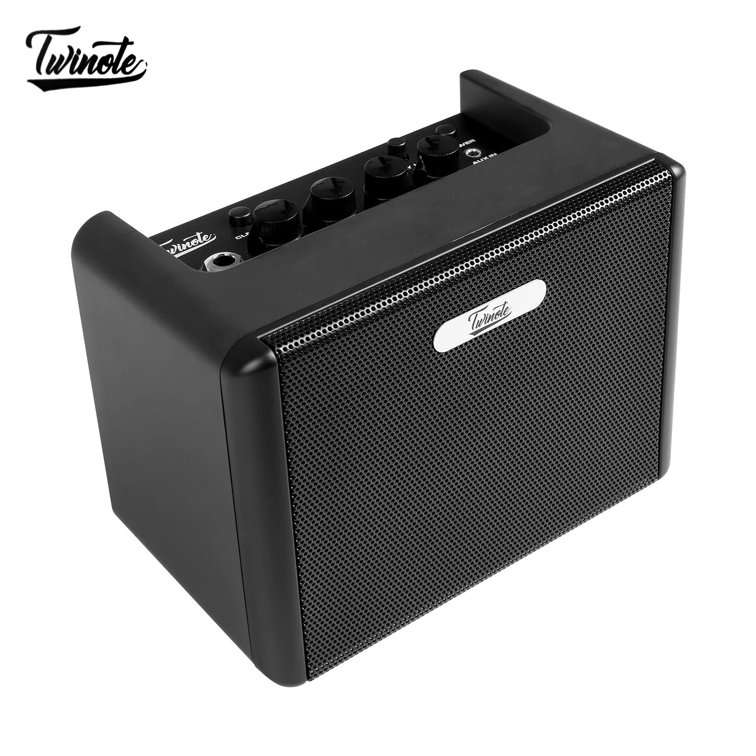 

Twinote TGA-3 Mini Desktop Guitar Amplifier amp 3.2W Amp Built-in Distortion Delay Effects with 3.5mm Headphone Output Aux In