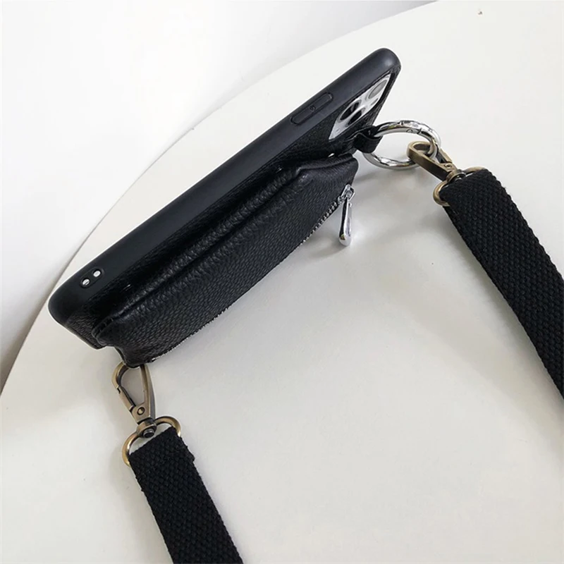 PU Leather Strap Cord Coin Purse Phone Cases for iPhone XR XS 1112mi 13 14PRO MAX 7 8PLUS SE Crossbody Neck Lanyard Wallet Cover