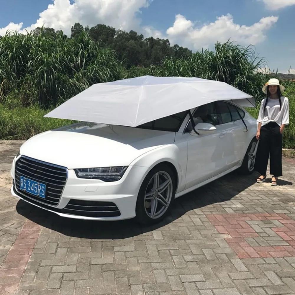 Полуавтоматический тент, палатка, покрытие для автомобиля, открытый водонепроницаемый складной портативный автомобильный навес, покрытие, анти-УФ солнцезащитный тент для крыши автомобиля
