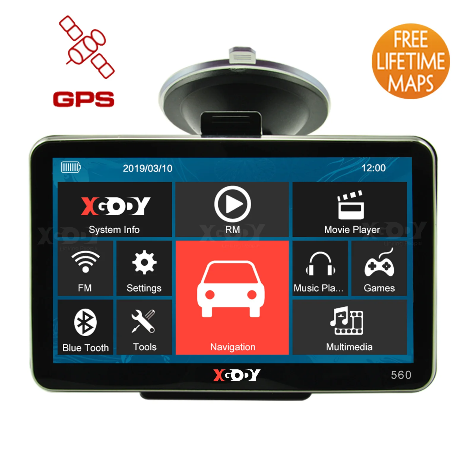 XGODY 560 автомобиля GPS навигации 5 дюймов грузовик Gps навигатор Навител сенсорный