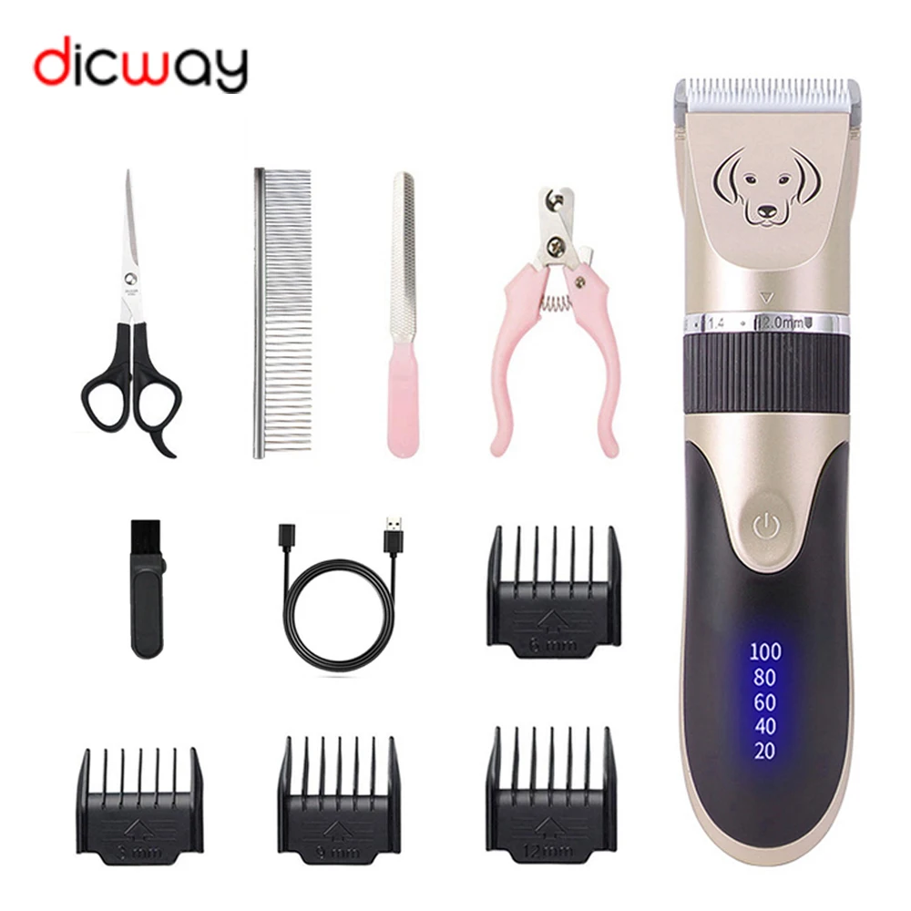

Pet Clipper Electric Pet Hair Trimmer Shaver Rechargeable Pet Dog Cat Low-Noise Hair Clipper Grooming Shaver Cut Machine Set