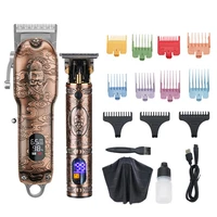 barber electric clipper set hair trimmer with limit combs brushes barber cape professional hair cutting machine for hairdresser