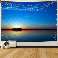 nknk brand sunset tapestry lake home tapestrys trees tenture mandala landscape wall tapestry wall hanging boho decor witchcraft