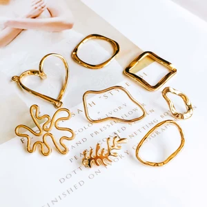 KC Позолоченные серьги-гвоздики, аксессуары круглые серьги-подвески в форме звезды Подвески компоненты ювелирных изделий ручной работы 8 шт.