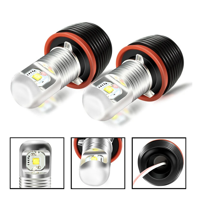 

For BMW E39 E90 E92 E46 1PCS Car LED 10W White Headlight Fog Lamp Angels Eye Circle Bright Light New Auto Exterior Durable Light