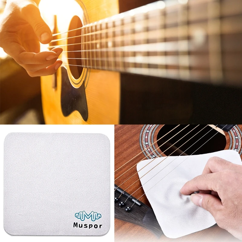 

5pcs Musical Instrument Cleaning Cloth Soft Microfiber Suede Cleaner Cloth 6"Ã—6" 87HF
