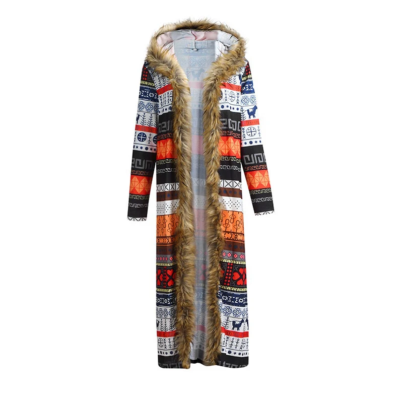 Everkaki Boho меховое плотное пальто, куртки для женщин, зимние шикарные женские свободные винтажные богемные длинные пальто, куртка, верхняя одежда для женщин, новинка
