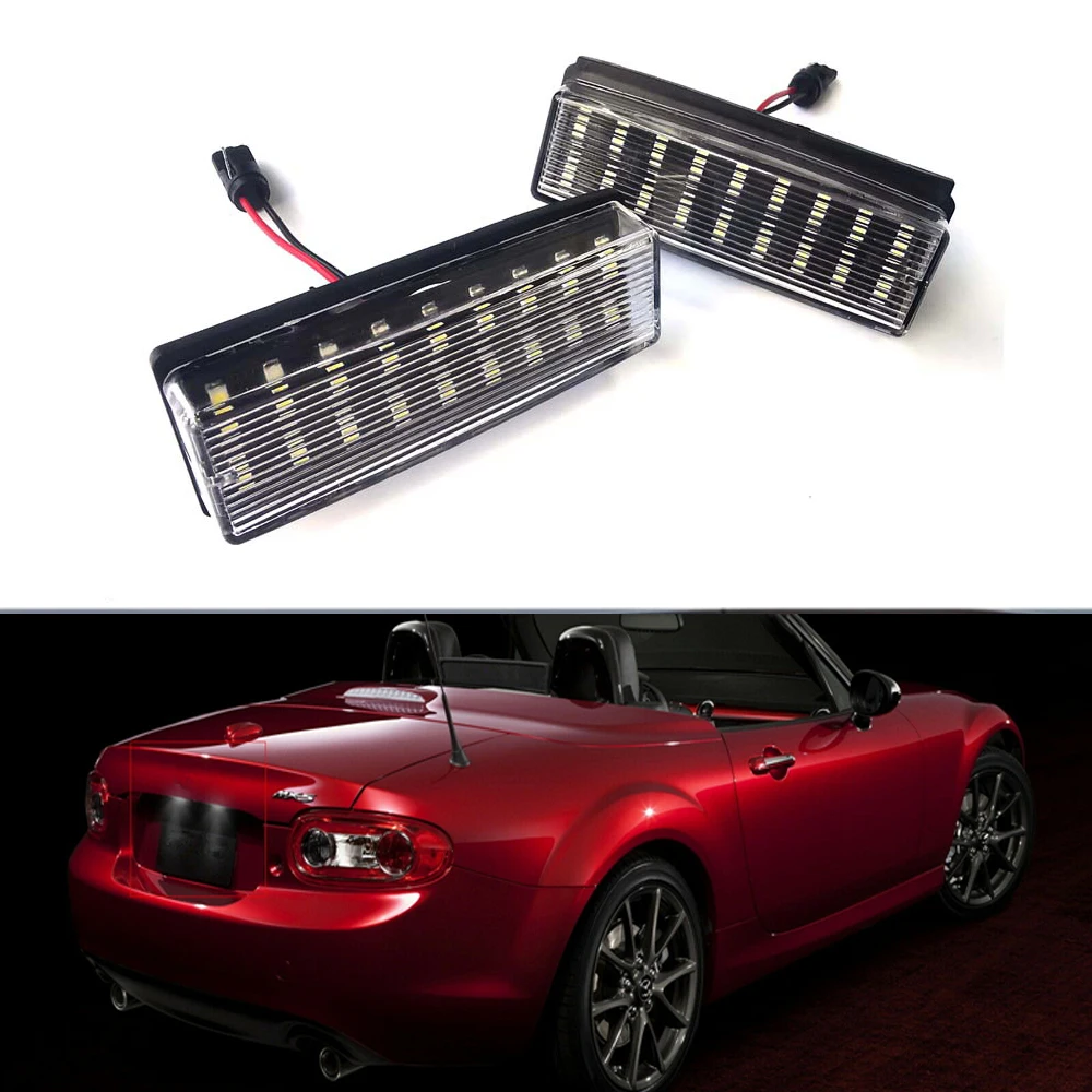 

For Mazda MX-5 Miata 2006-2015 For Fiat 124 Spider Abarth 2017-2019 Car Rear White LED License Plate Light Number Plate Lamp