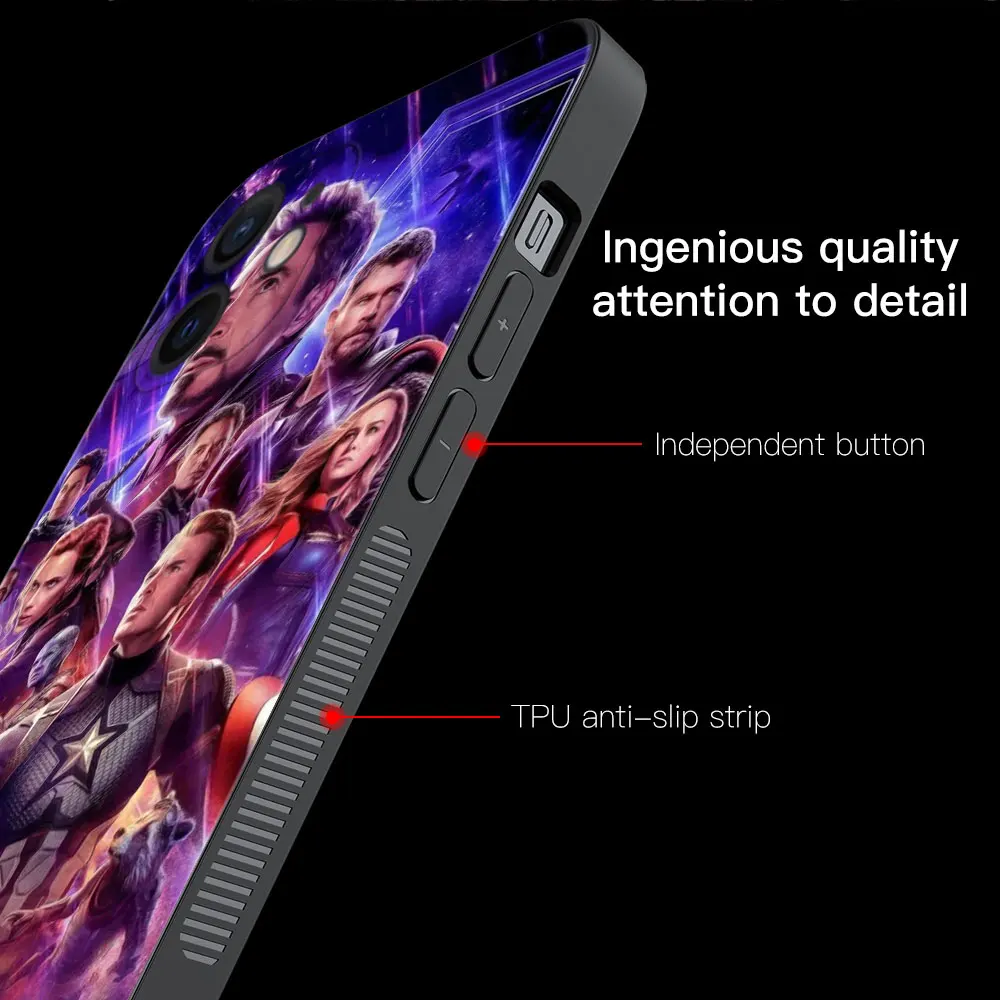 Чехол для телефона Apple iPhone 11 13 12 Pro Max Mini X XS XR 6 6S 7 8 Plus 5 цветов SE(2020) Coque Marvel Мстители