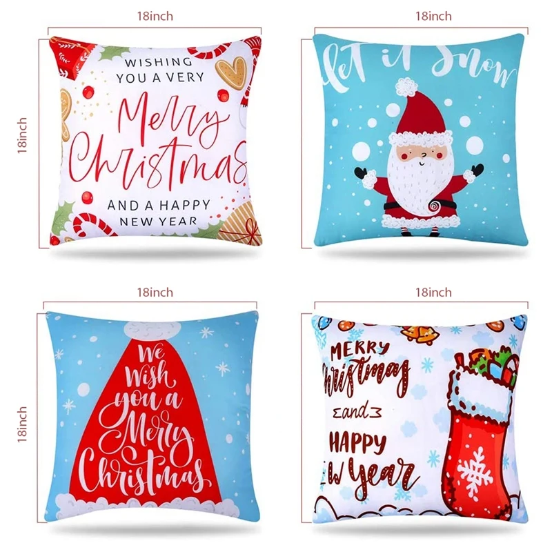 

Christmas Pillow Covers Decorative Throw Pillow Cases Xmas Cushion Covers Pillowcase for Sofa Indoor Outdoor