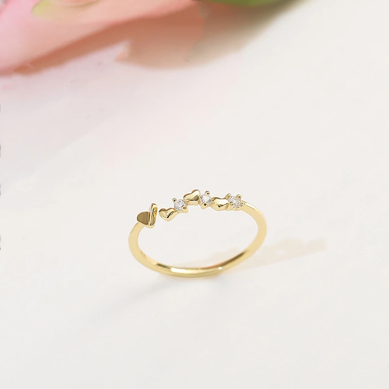 

Fashion Jewelry Ring Hot Selling Metal Alloy Single Layer Golden Plaiting Delicate High Quality Zircon Finger Ring For Women