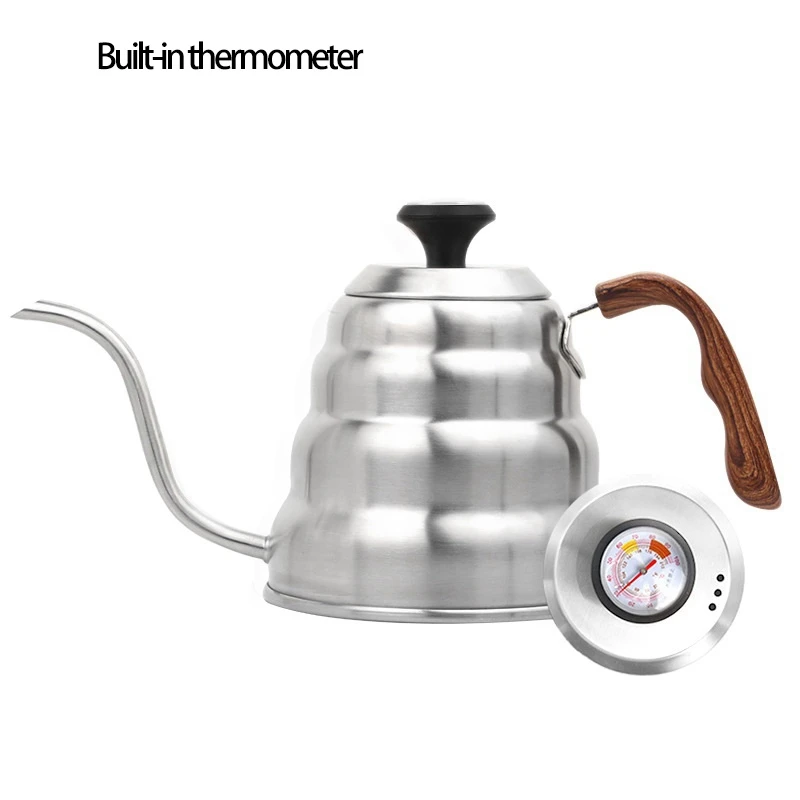 Нержавеющая сталь залить Кофе Чайник Термометр 40 унций длинный узкий капельная