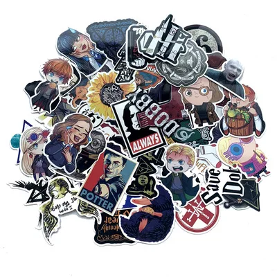 53 шт. наклейки на чемодан Луна Гарри Поттера волшебник Рон Гермиона Добби